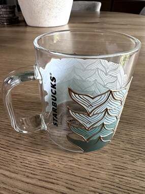 Starbucks 50th Anniversary Mermaid Siren Tail Glass Mug 12oz